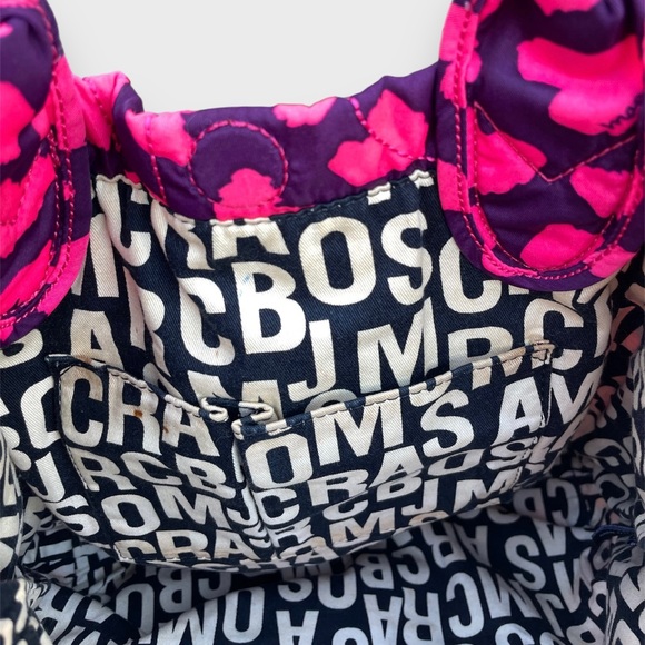 2010 Marc by Marc Jacobs Pink Quilted Heart-Print Nylon Tote - Picture 9 of 11